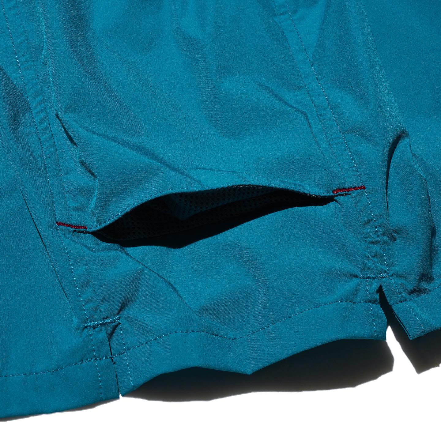 Side Pockets Open Collar Shirt - Lake Blue