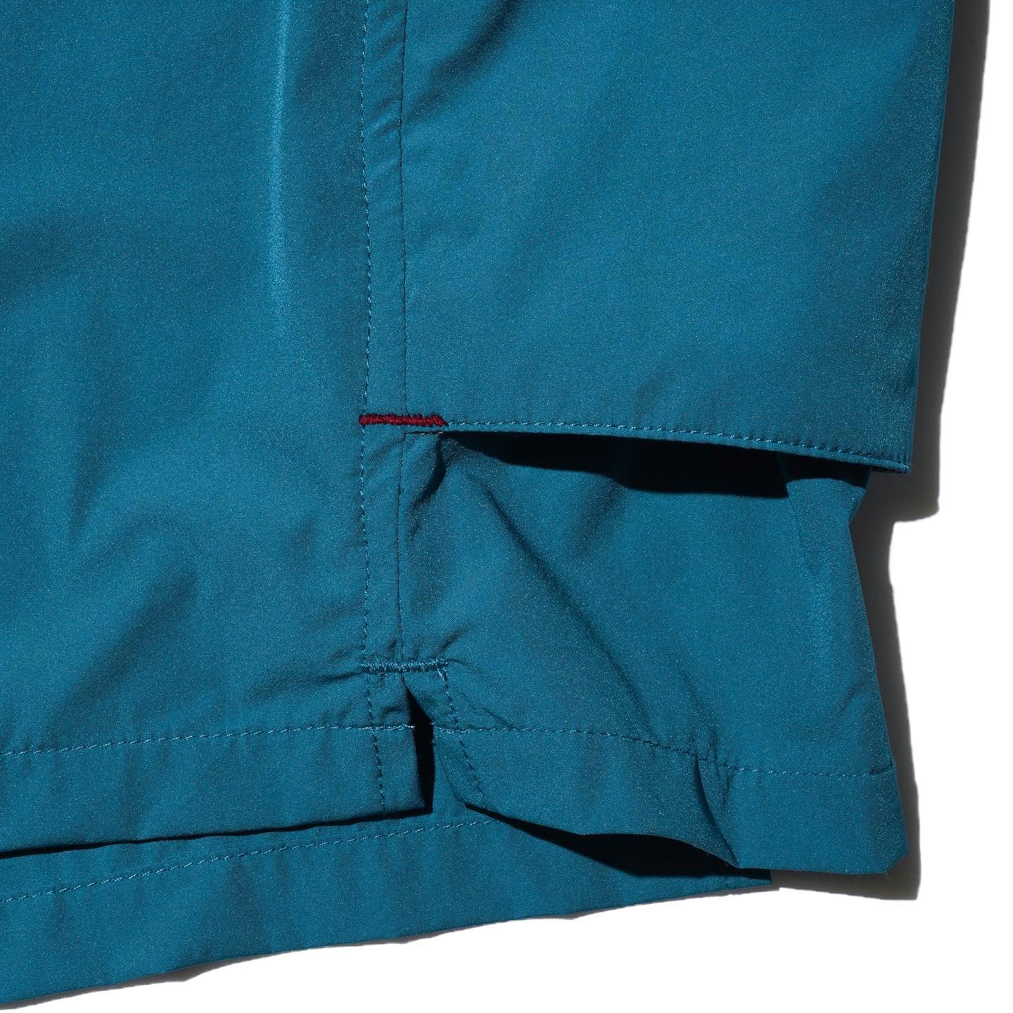 Side Pockets Open Collar Shirt - Lake Blue