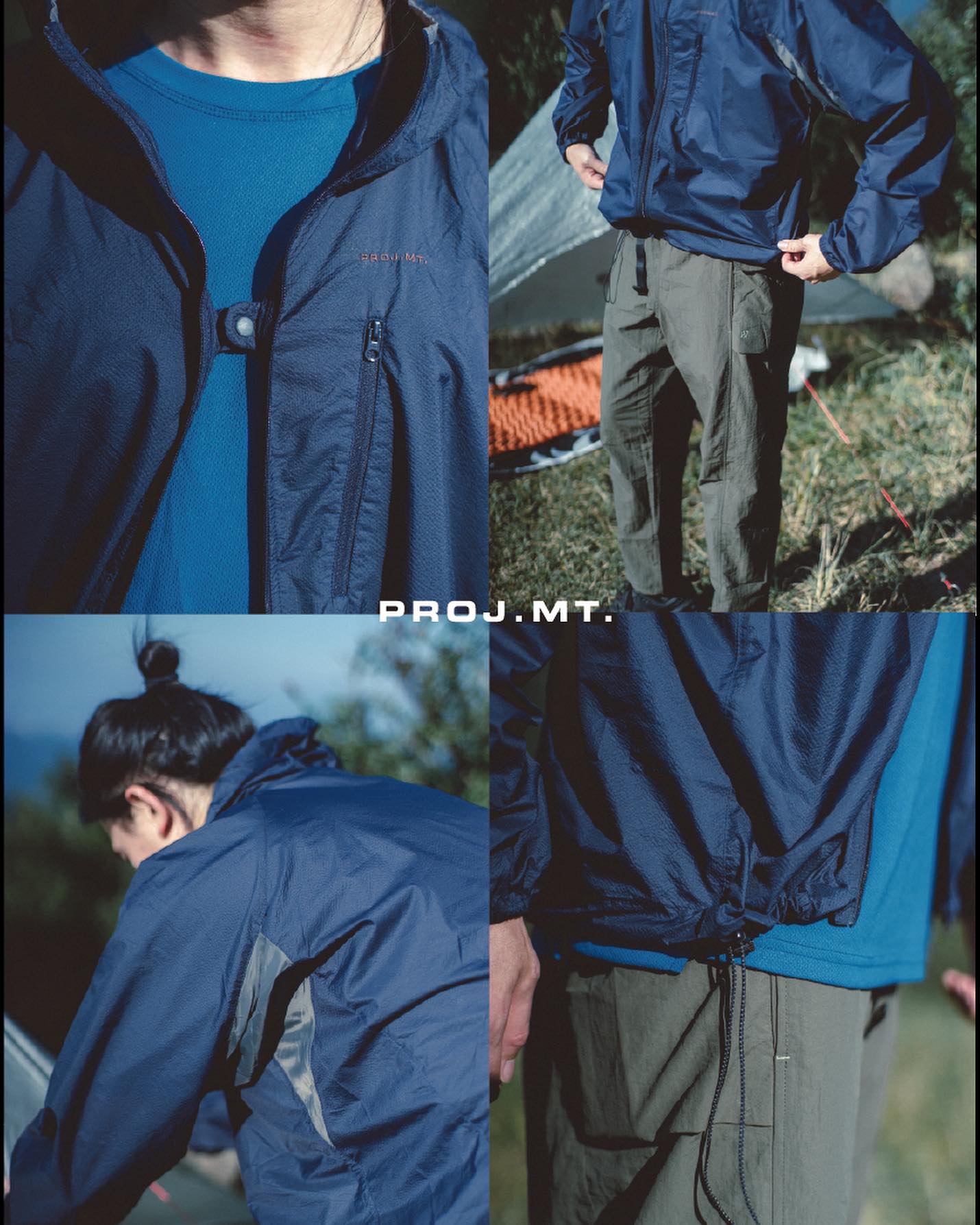 Miscanthus Windbreaker - Navy & Grey