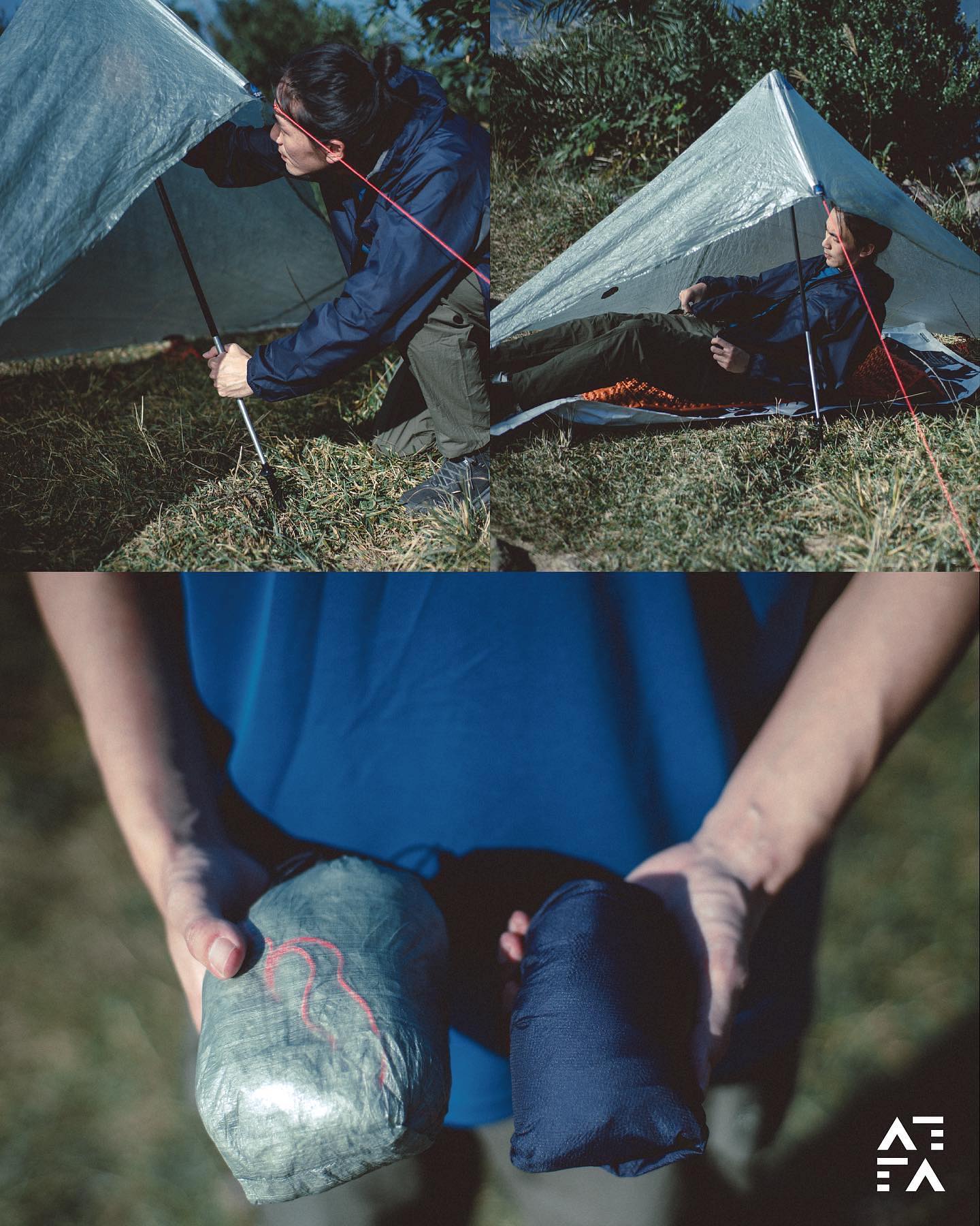 Miscanthus Windbreaker - Navy & Grey